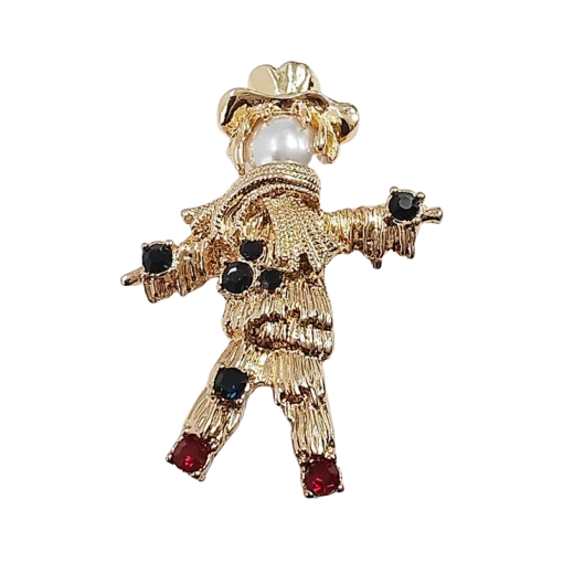 Black Crystal Scarecrow Brooch