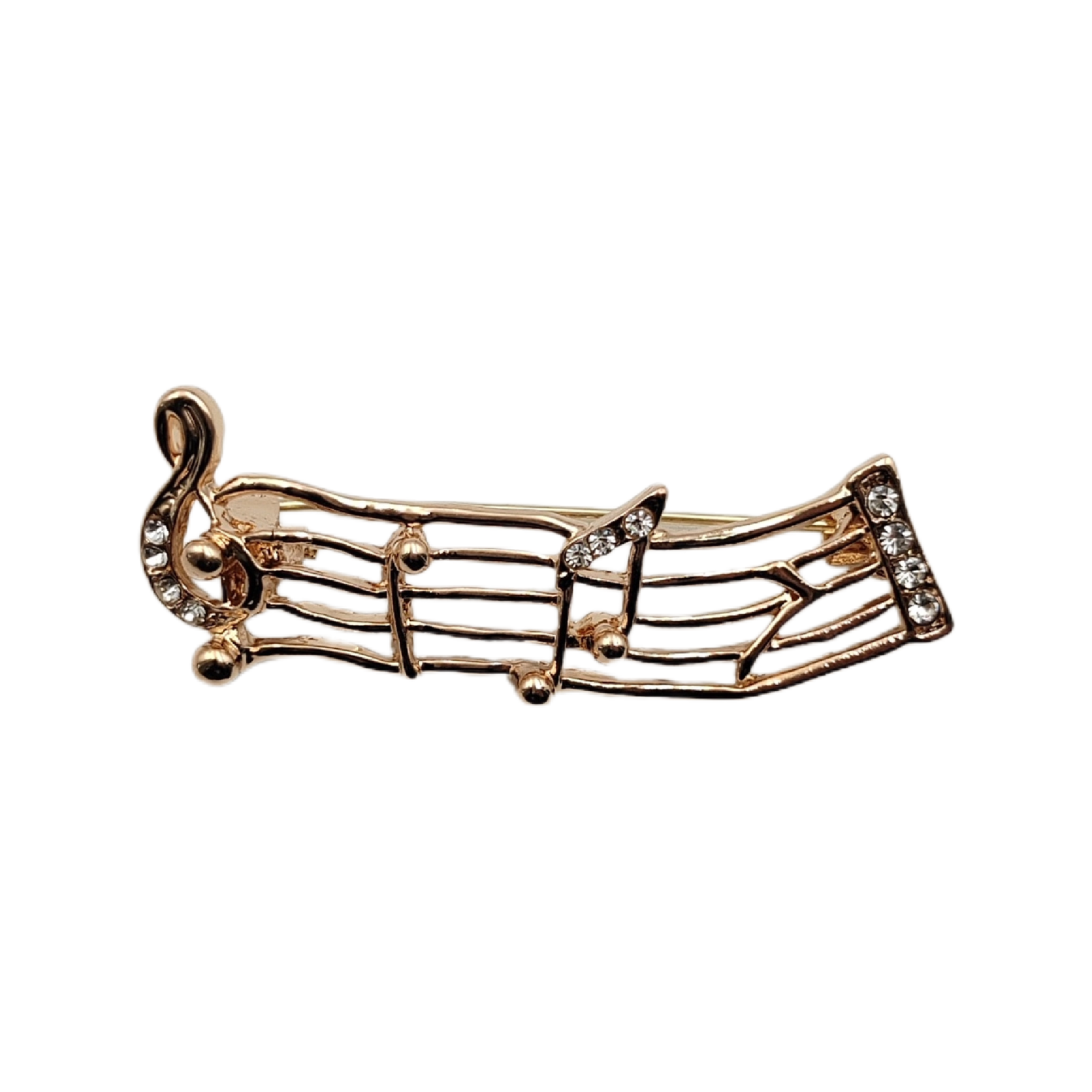 Vintage Gold Wave Musical Note Brooch