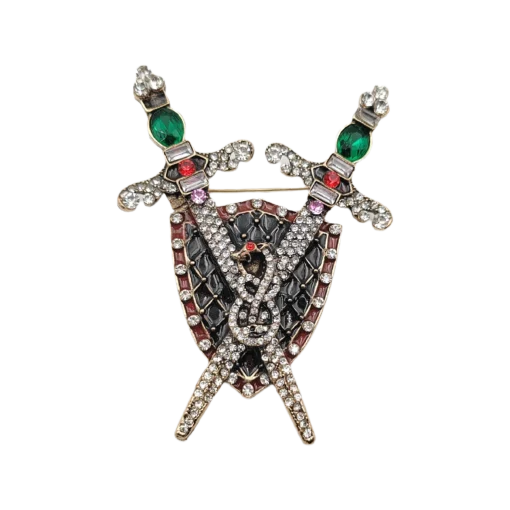 Baroque Sword & Shield Brooch