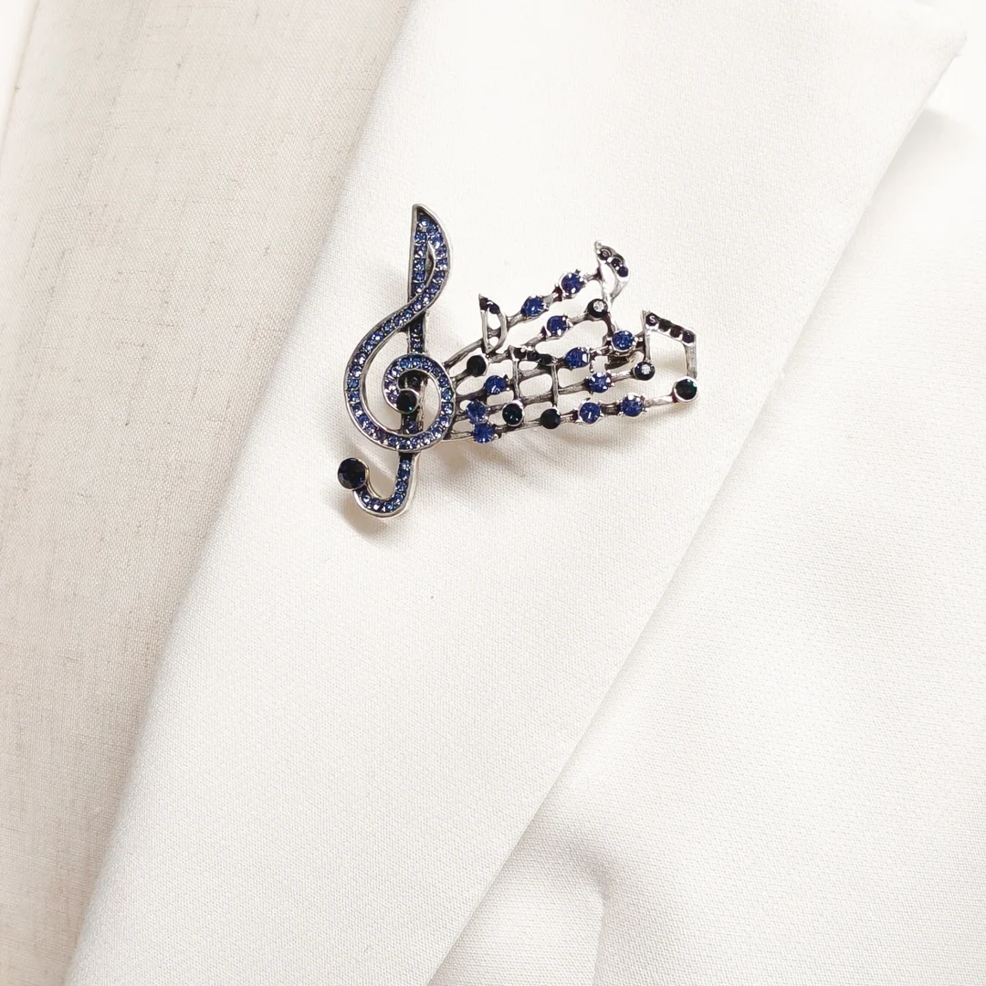Blue Musical Note Staff Brooch - Image 3