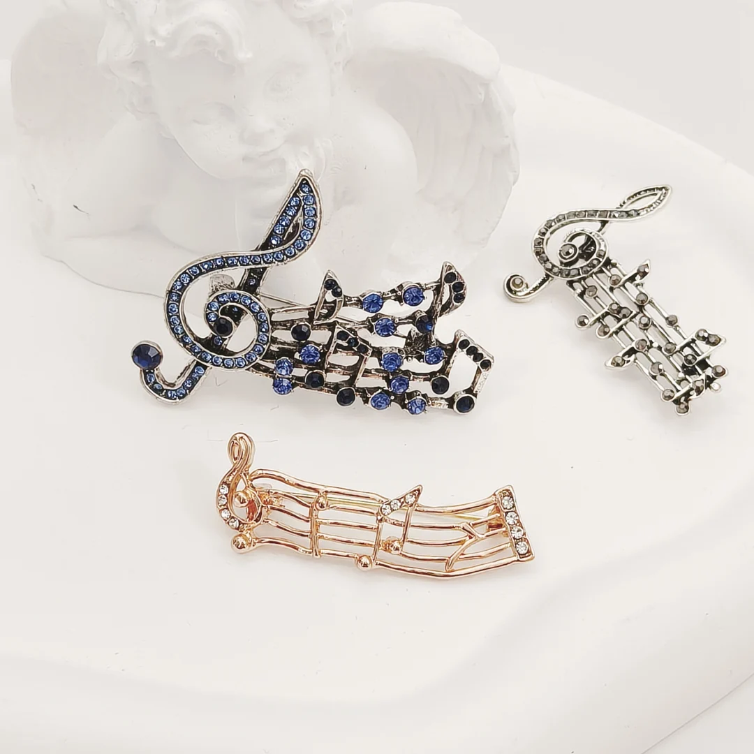 Blue Musical Note Staff Brooch - Image 4