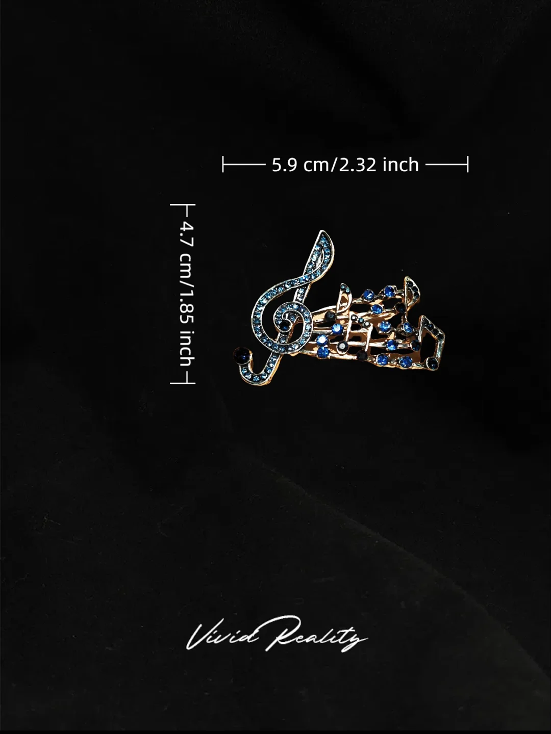 Blue Musical Note Staff Brooch - Image 6