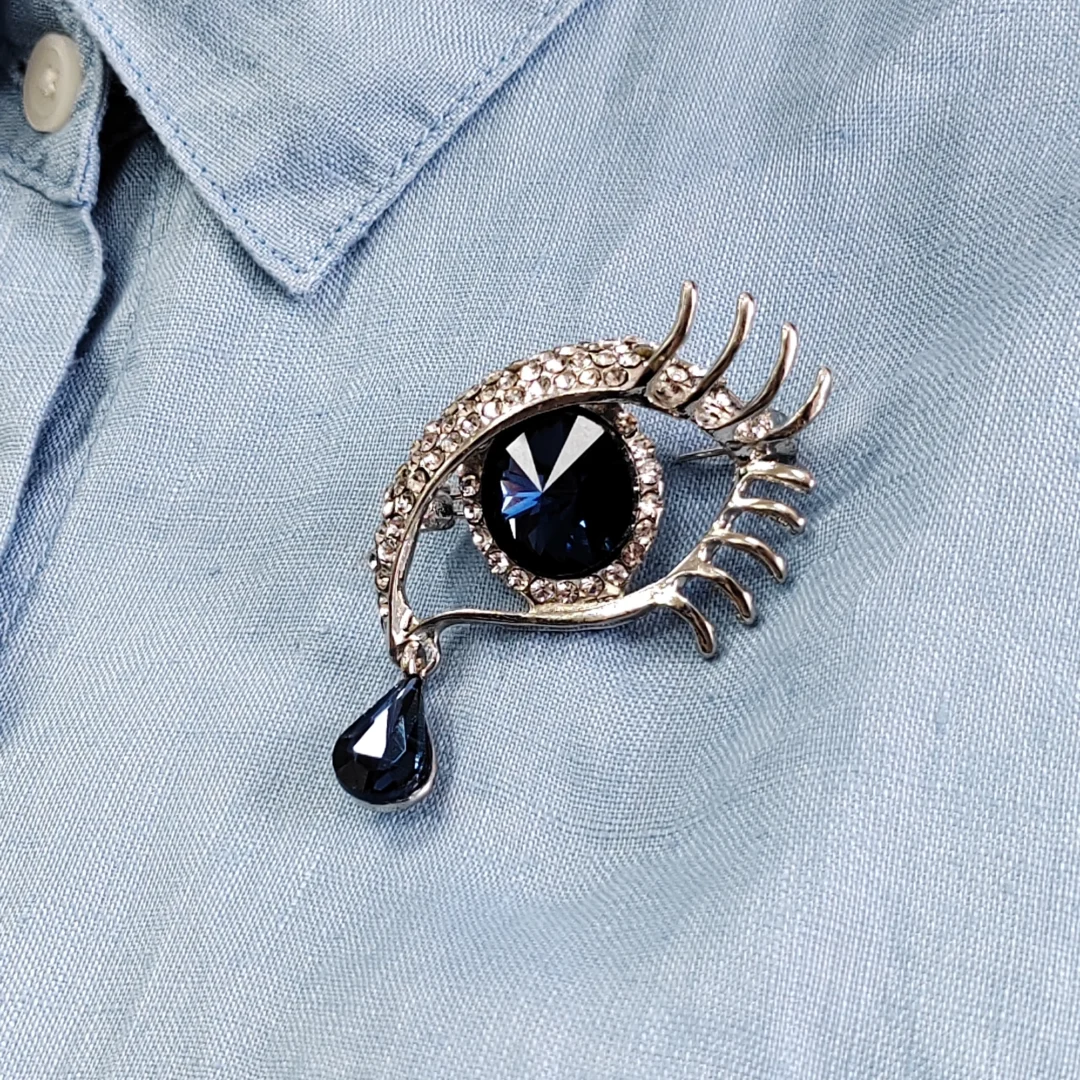Blue Tear Evil Eye Brooch - Image 7