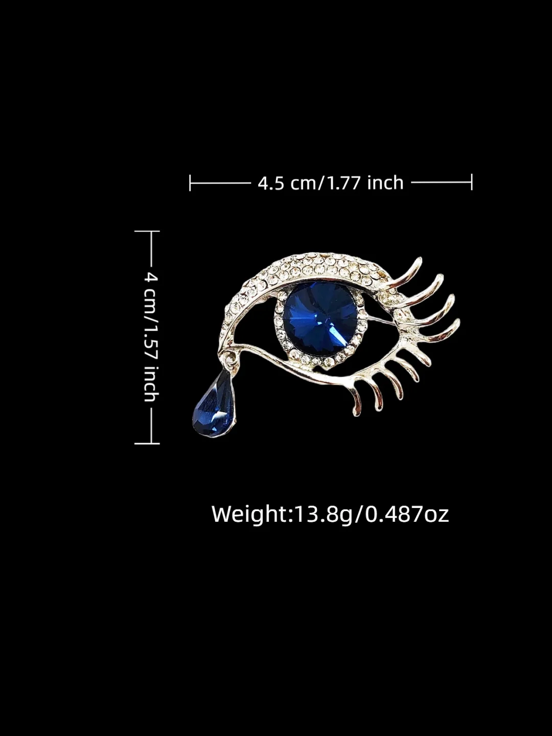 Blue Tear Evil Eye Brooch - Image 9