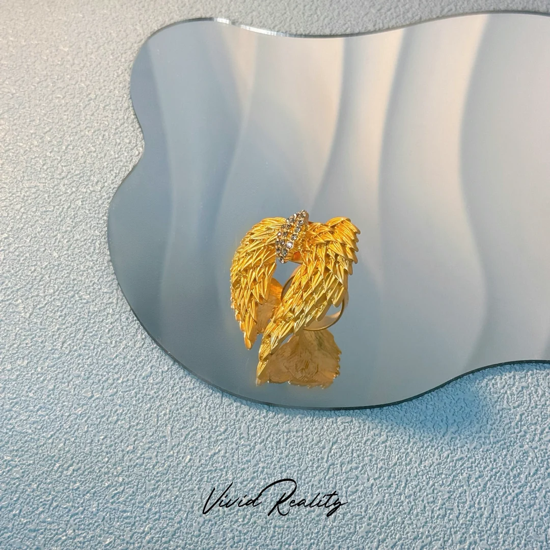 Golden Angel Wings Jewelry Set - Ring - Image 5
