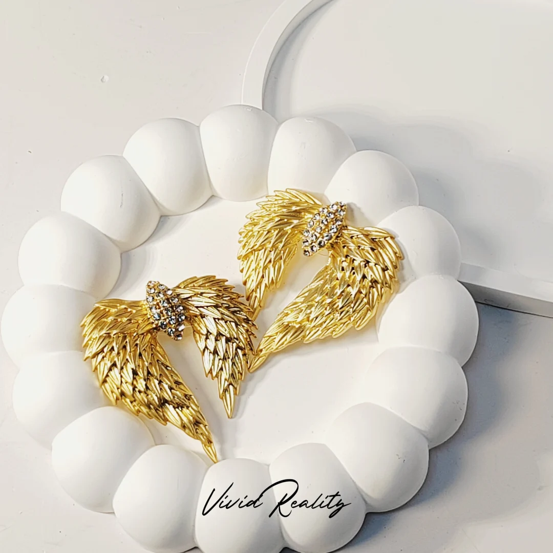 Golden Angel Wings Jewelry Set - Earring - Image 2