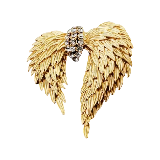 Golden Angel Wings Jewelry Set - Brooch
