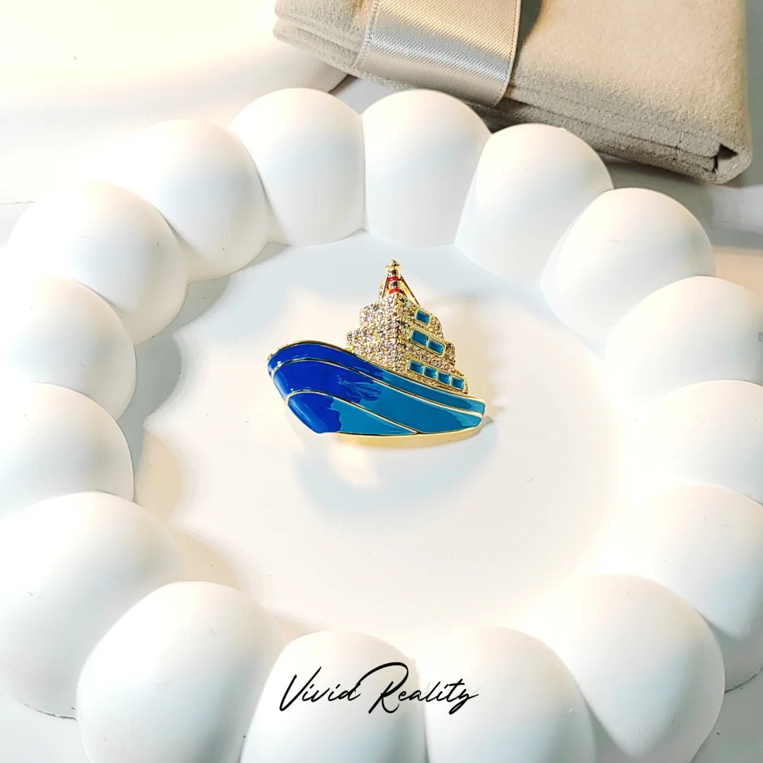 Enamel Ship Brooch - Image 4