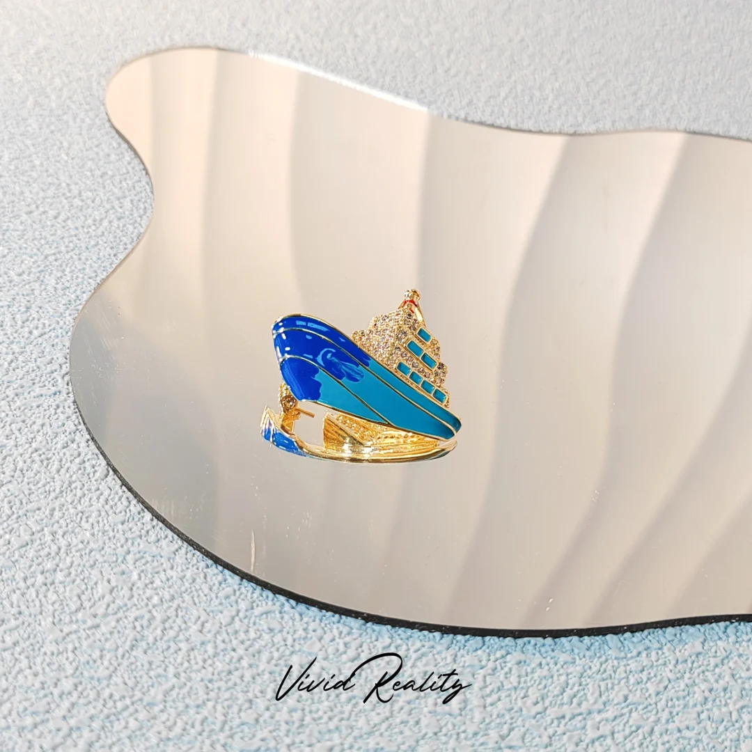 Enamel Ship Brooch - Image 5