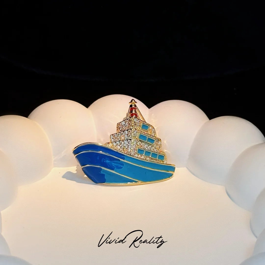 Enamel Ship Brooch - Image 7