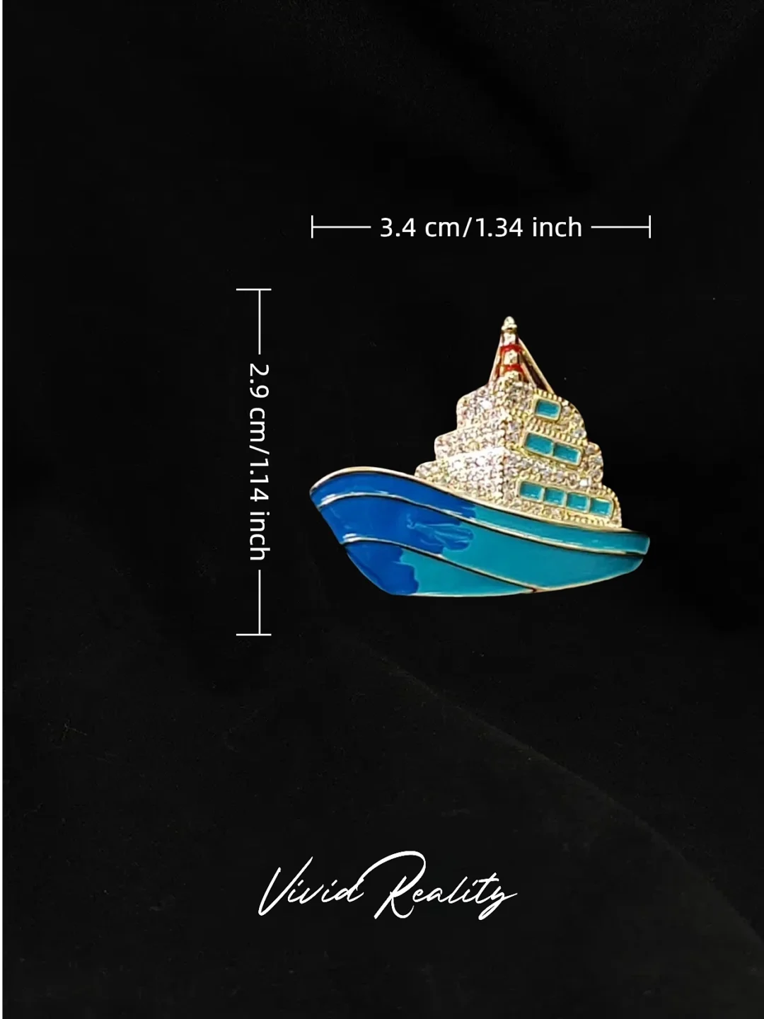 Enamel Ship Brooch - Image 8