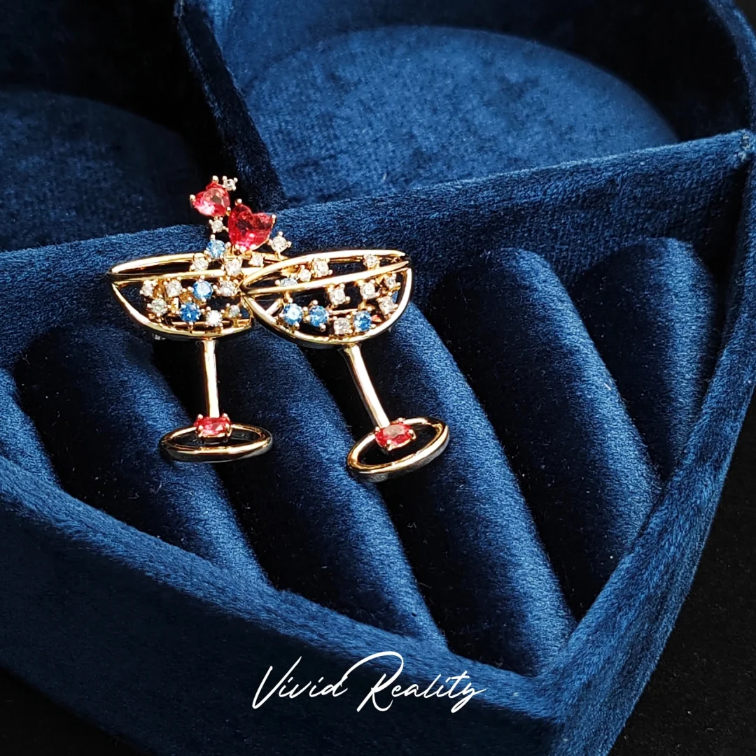 Zirconia Wine Glass Brooch - Image 5