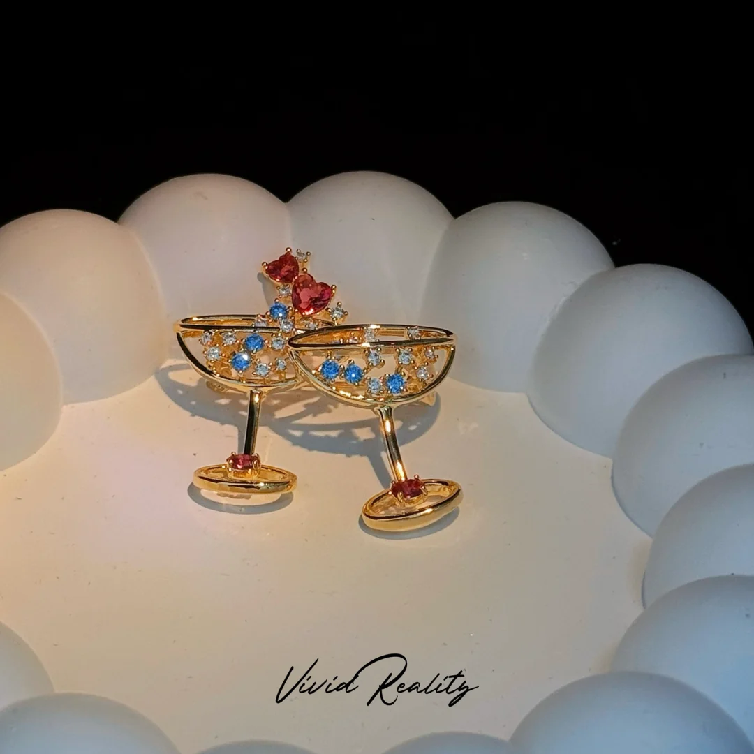 Zirconia Wine Glass Brooch - Image 7