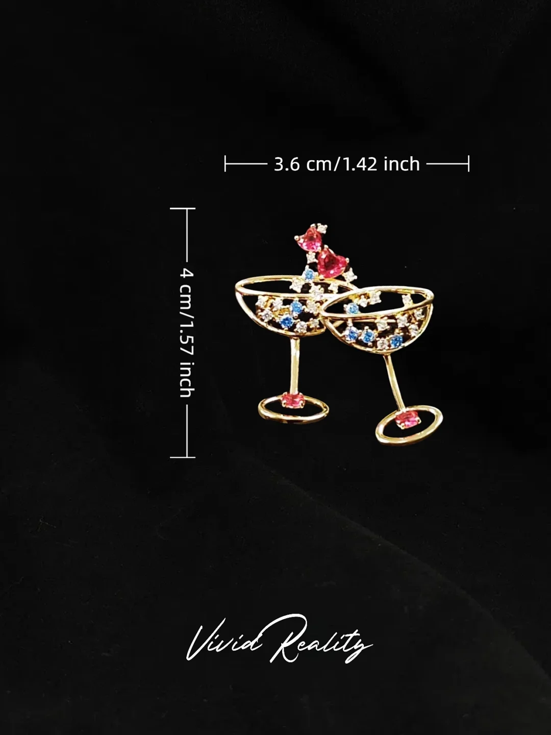 Zirconia Wine Glass Brooch - Image 8
