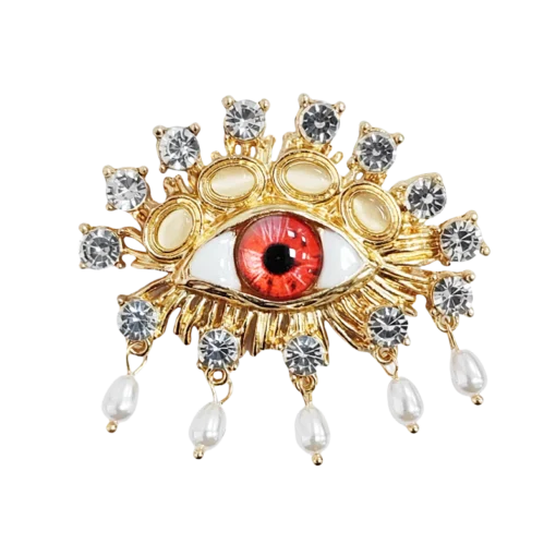 Evil Eye Brooch - Yellow Eye