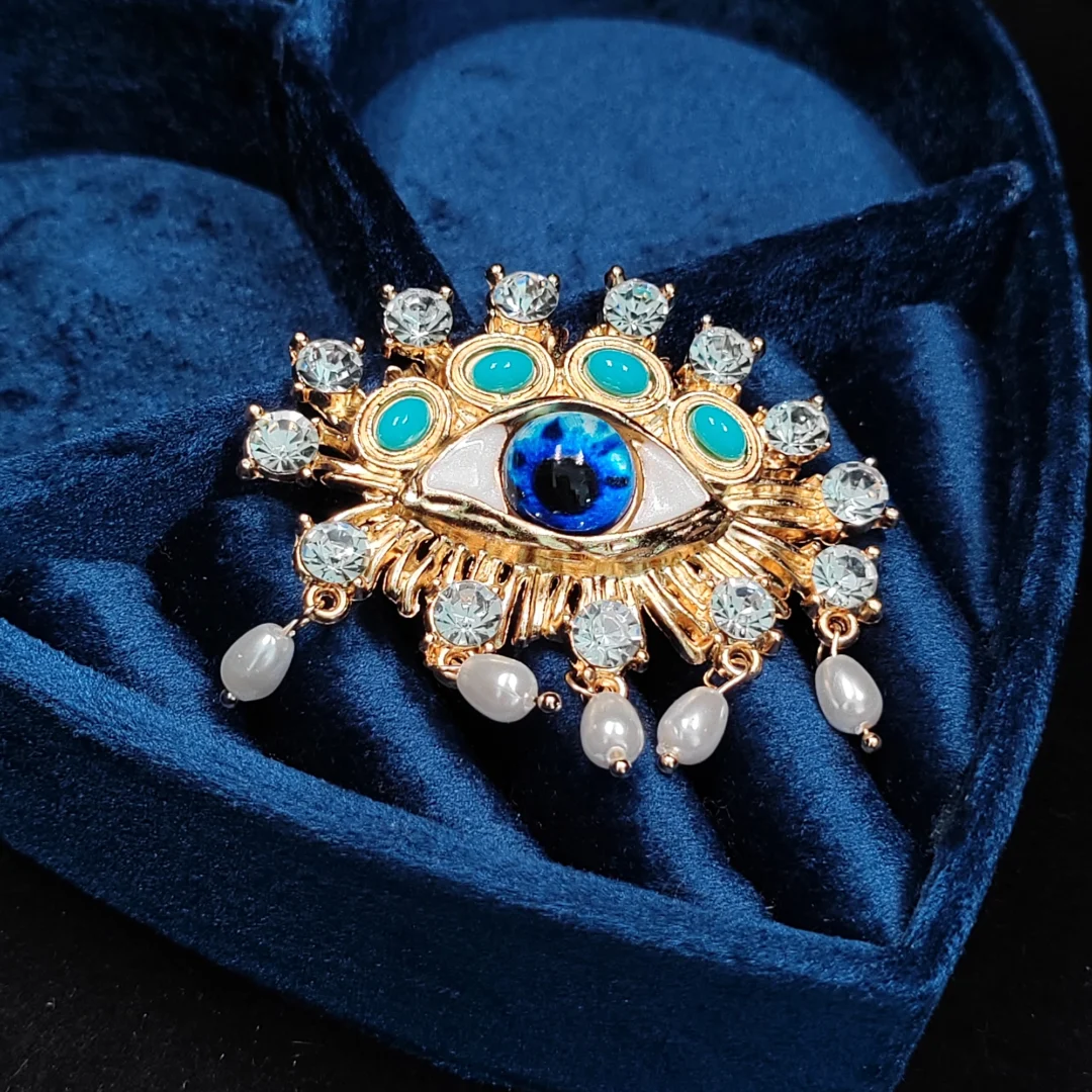 Evil Eye Brooch - Blue Eye - Image 3