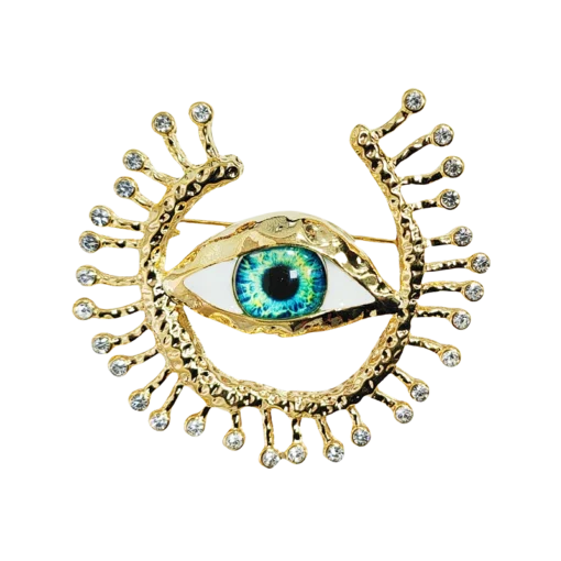 Evil Eye Crystal Brooch