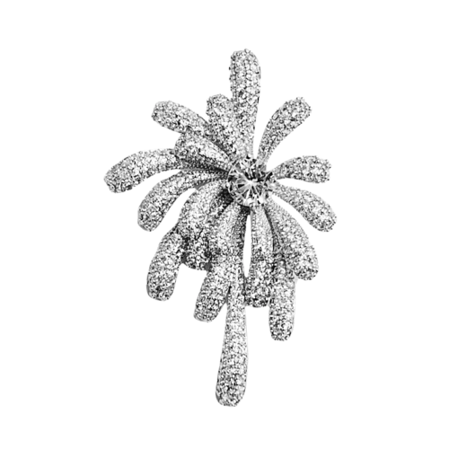 Silver Zirconia Firework Brooch
