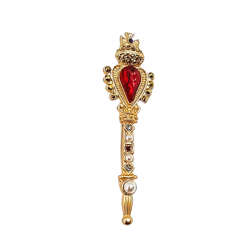 Plain Gold Baroque Magic Wand Brooch