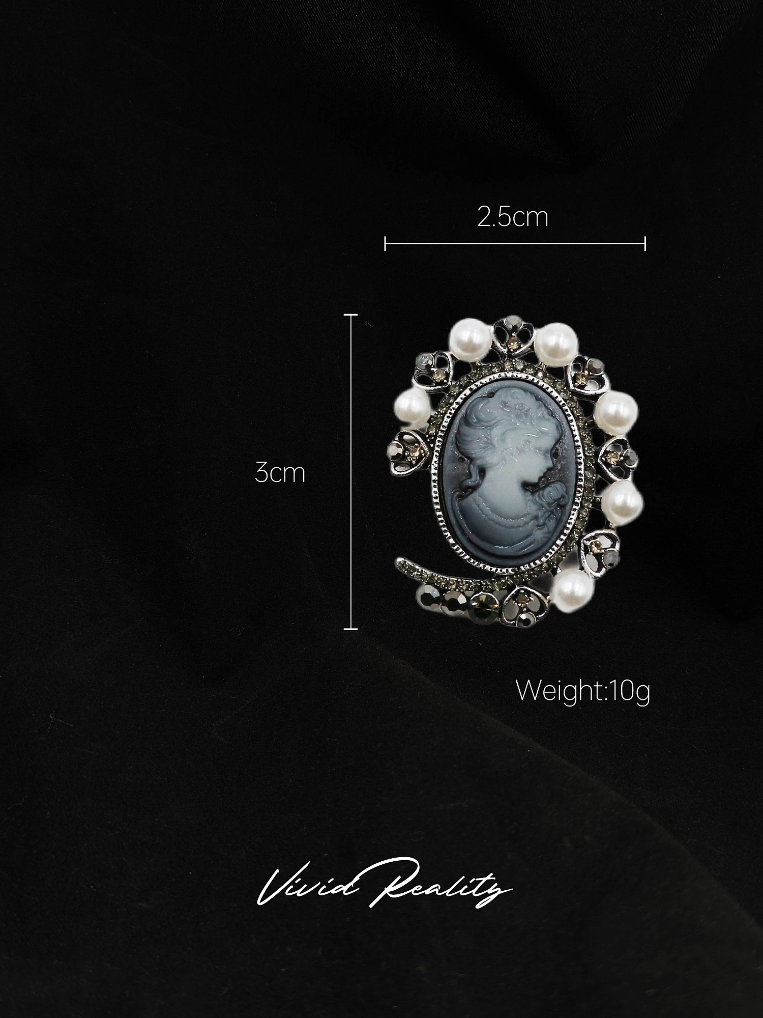 Silver Baroque Beauty Head Brooch - Image 6