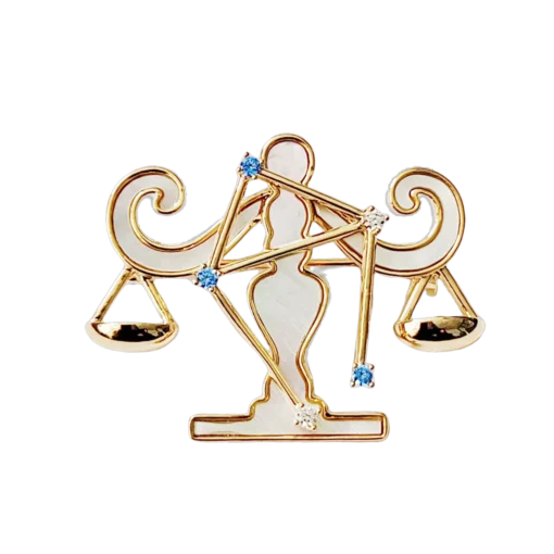 Premium Mother of Pearl Libra Brooch