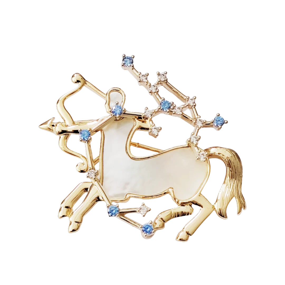 Natural Mother of Pearl Sagittarius Brooch
