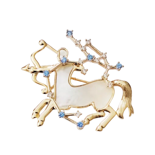 Natural Mother of Pearl Sagittarius Brooch