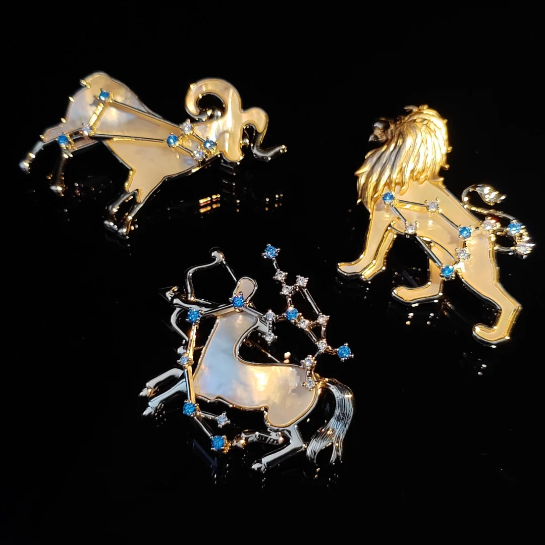 Natural Mother of Pearl Sagittarius Brooch - Image 4