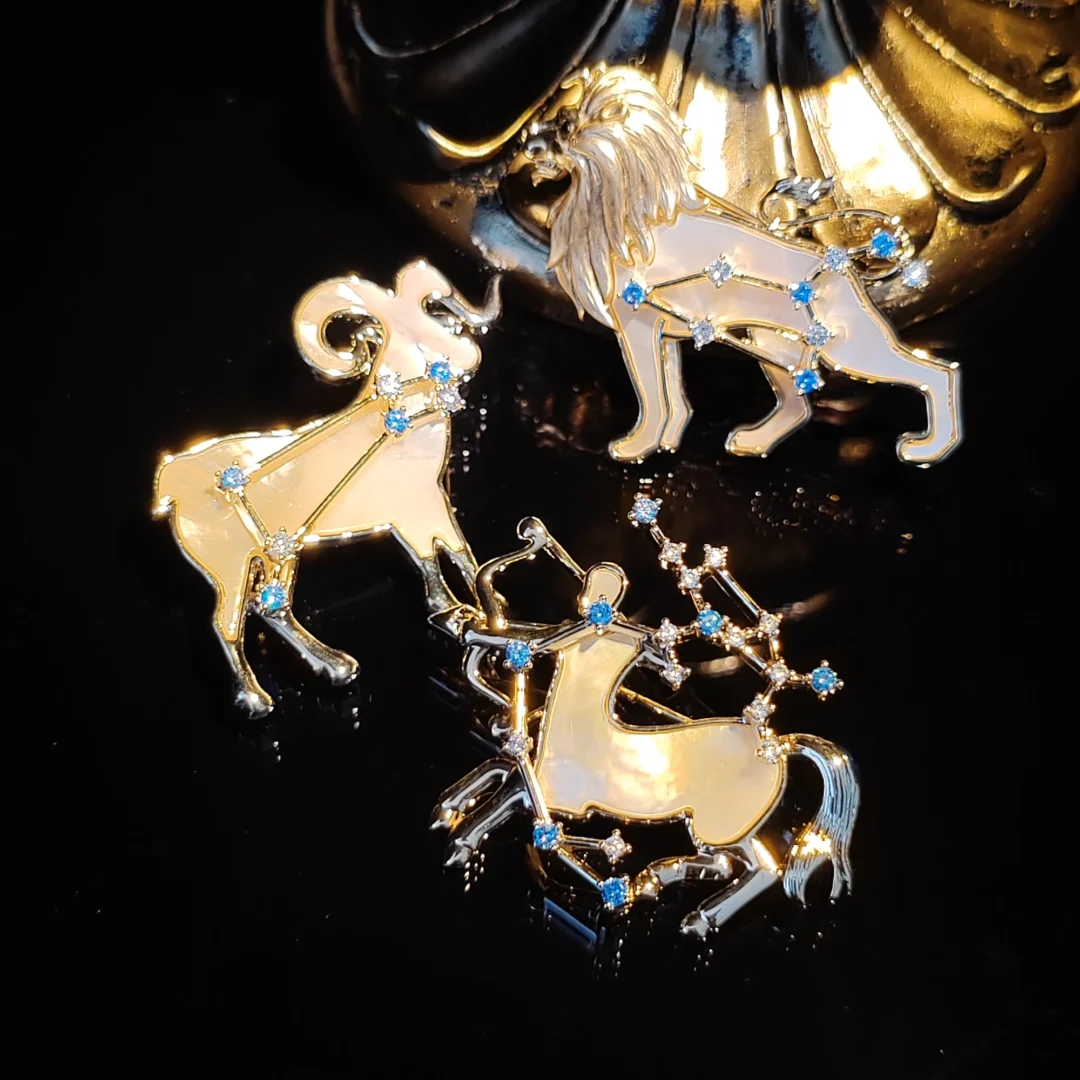 Natural Mother of Pearl Sagittarius Brooch - Image 5