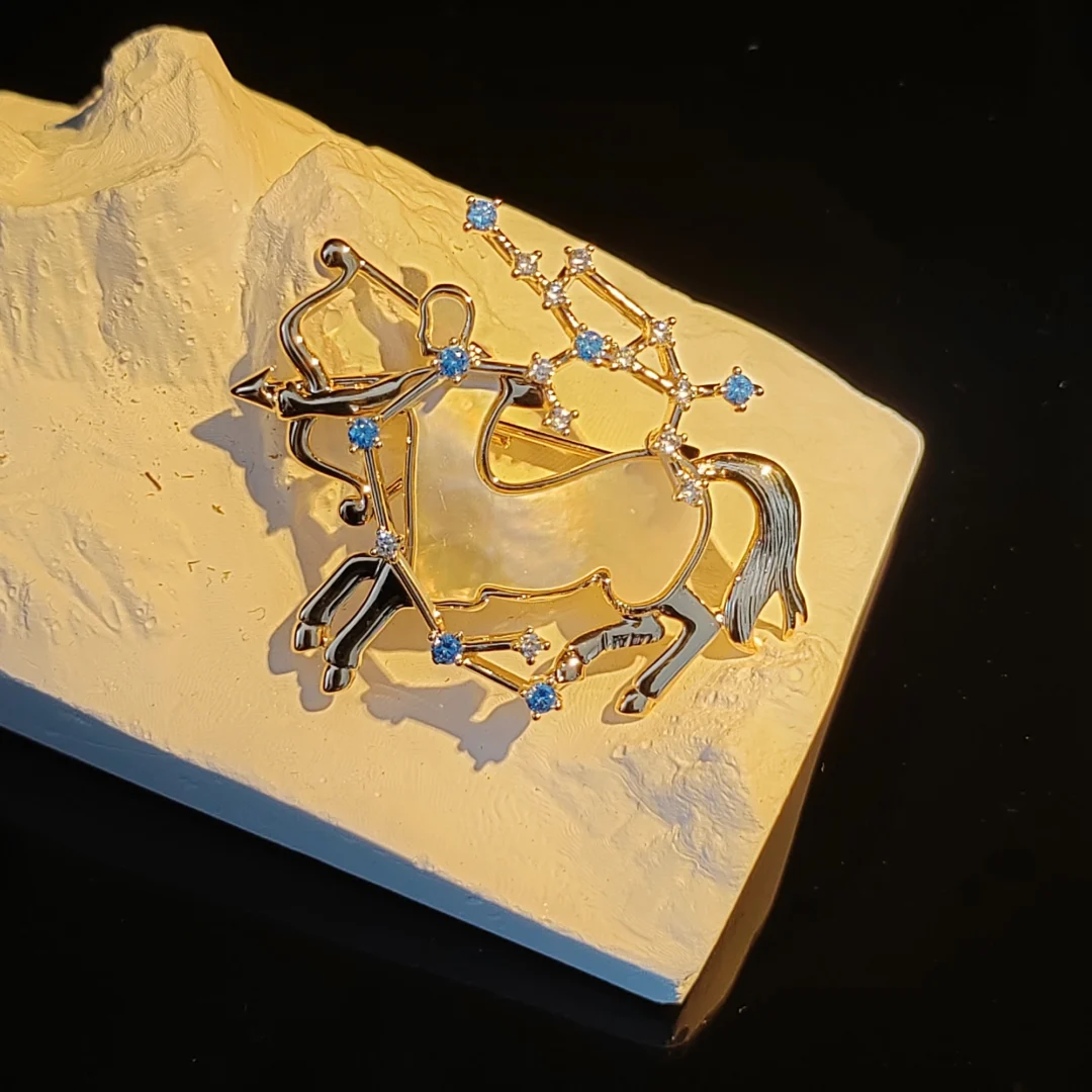 Natural Mother of Pearl Sagittarius Brooch - Image 6