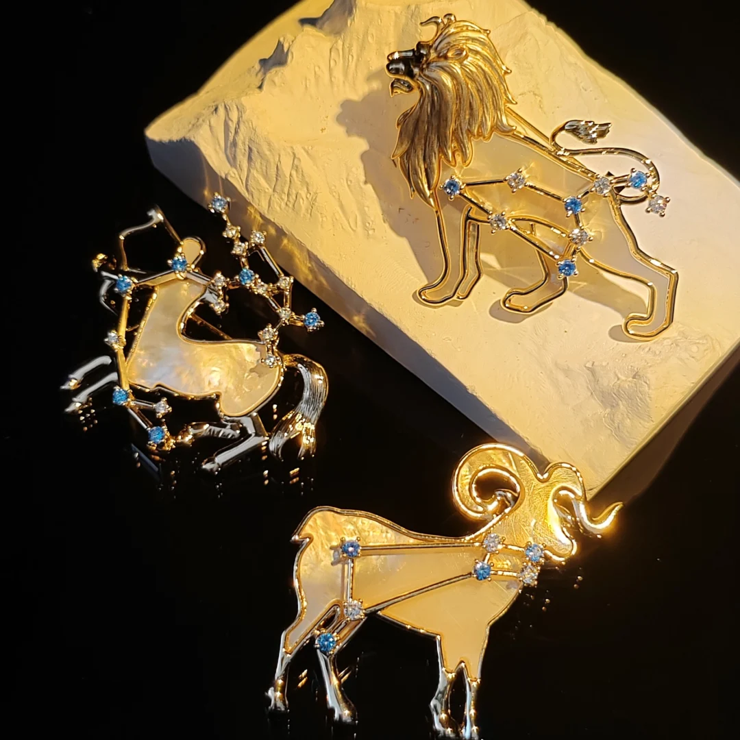 Natural Mother of Pearl Sagittarius Brooch - Image 7