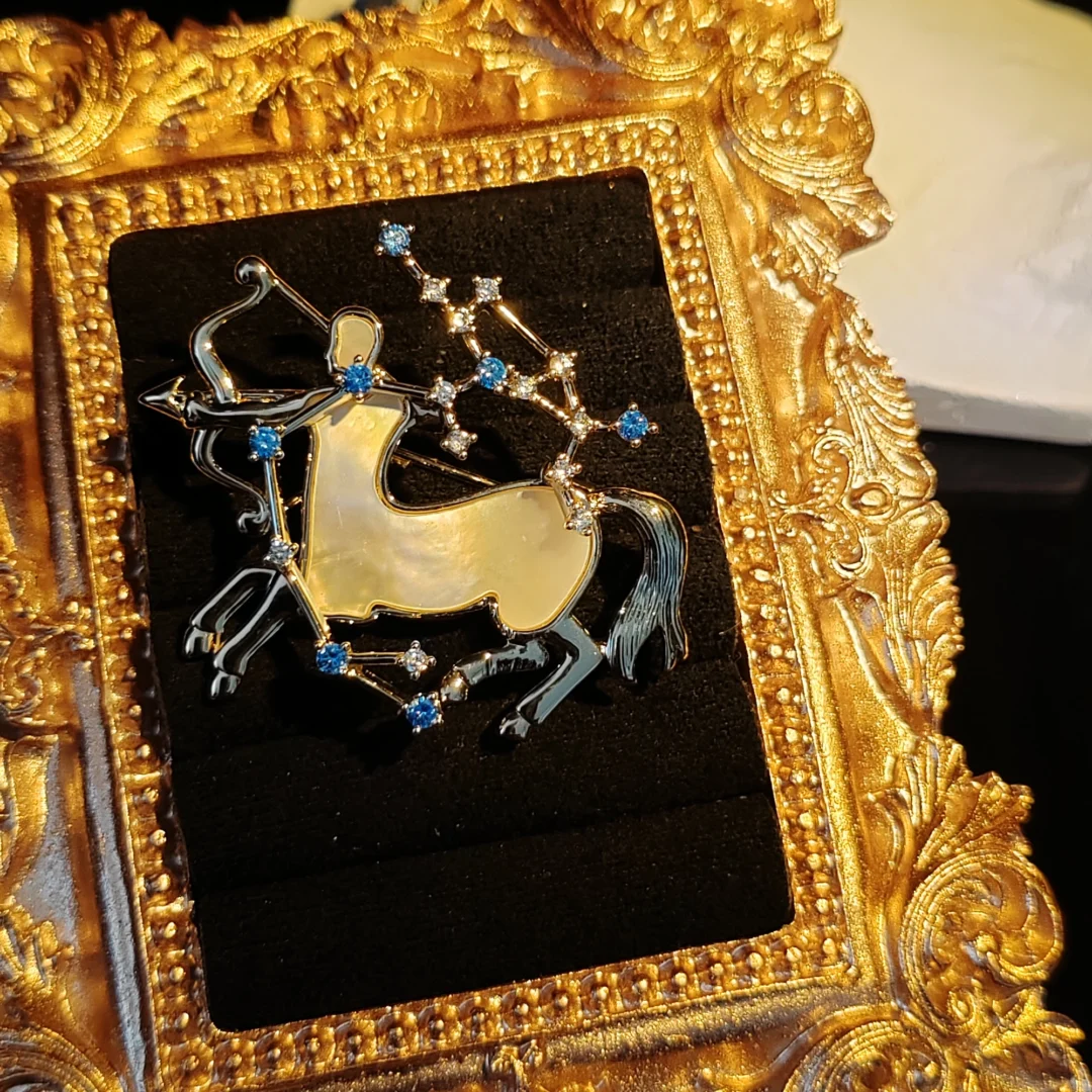 Natural Mother of Pearl Sagittarius Brooch - Image 9