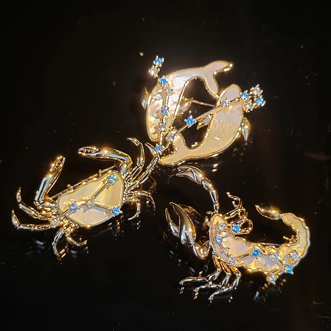 Natural Mother of Pearl Pisces Brooch - Image 4