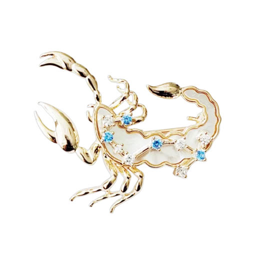 Natural Mother of Pearl Scorpio Brooch