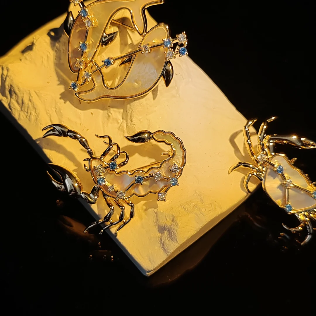 Natural Mother of Pearl Scorpio Brooch - Image 5