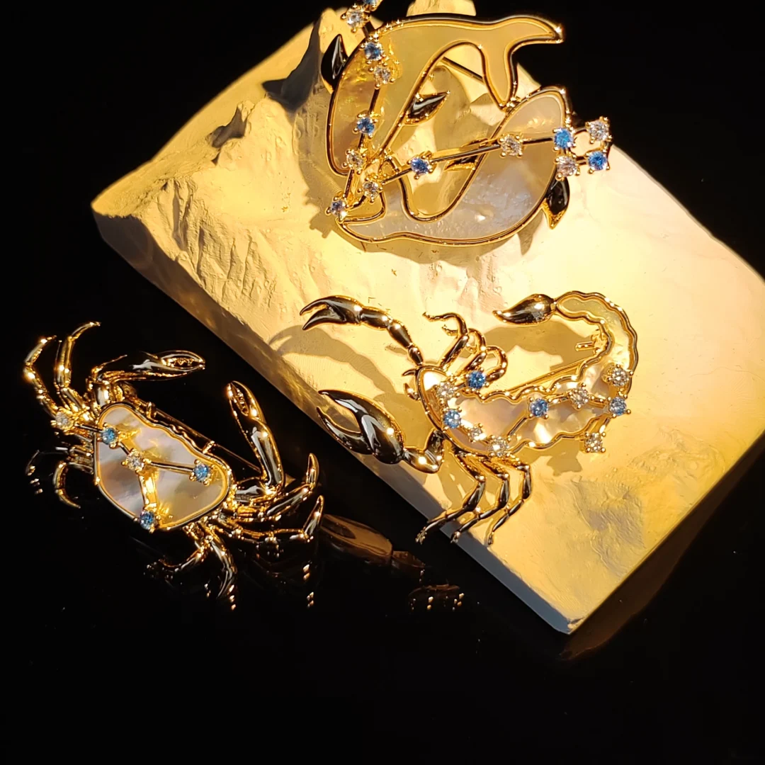 Natural Mother of Pearl Scorpio Brooch - Image 6